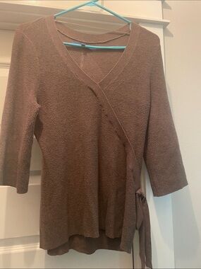 Apt. 9 Brown Wrap-Front V-Neck Sweater